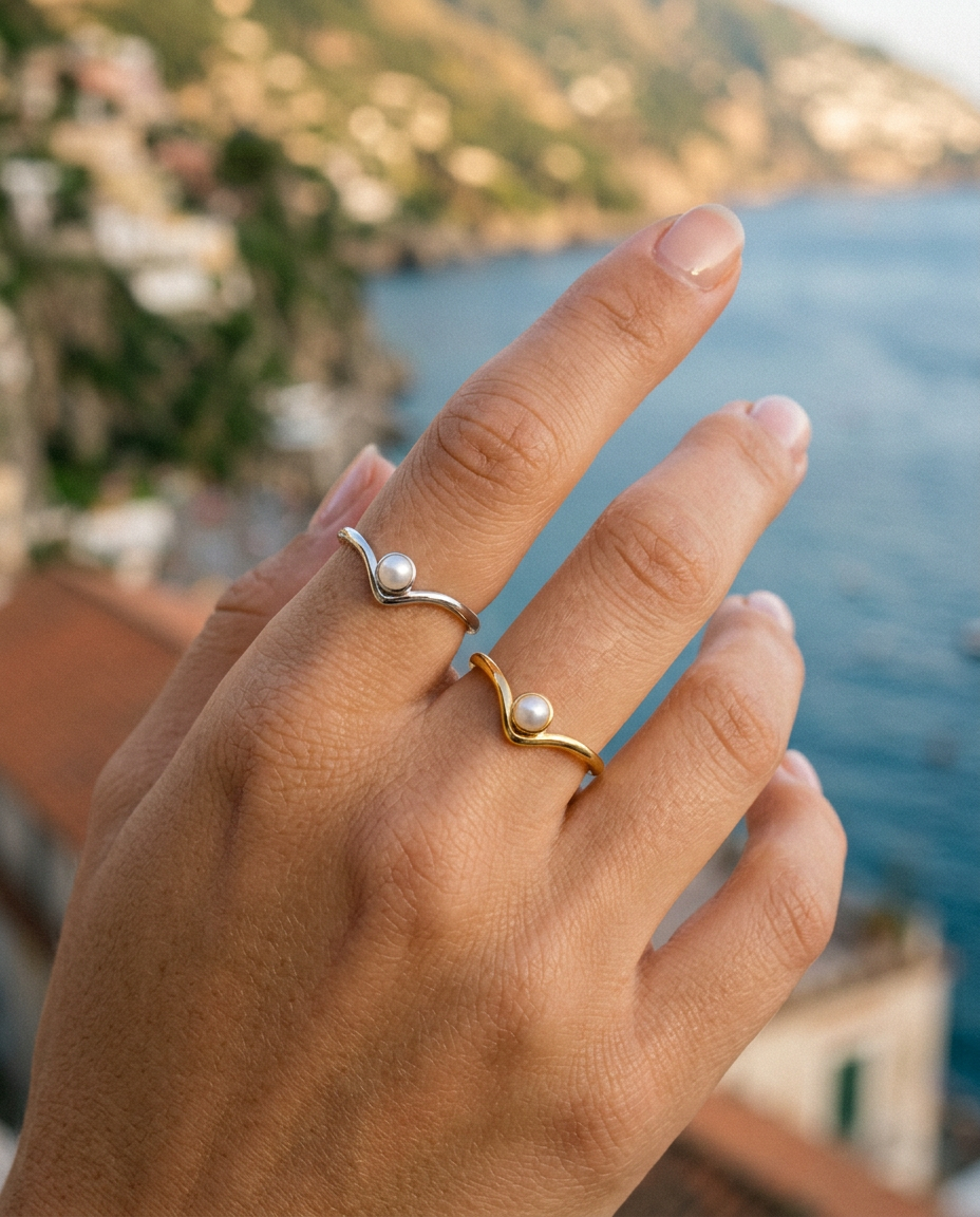 Pearl V Ring