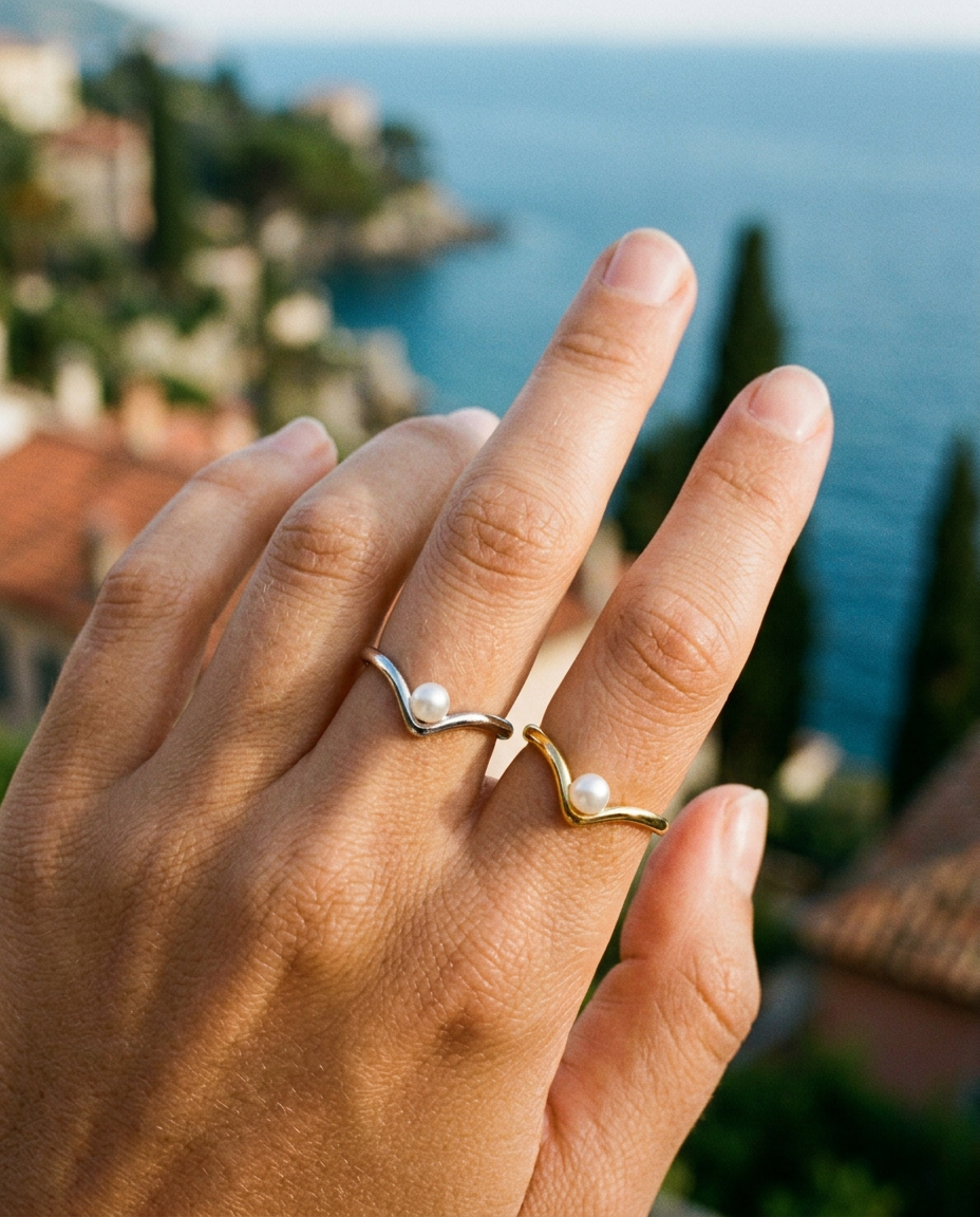 Pearl V Ring