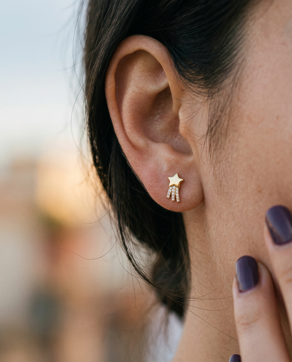 Shooting Star Stud Earrings