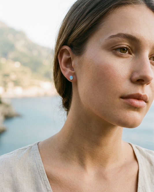 Milgrain Oval Studs