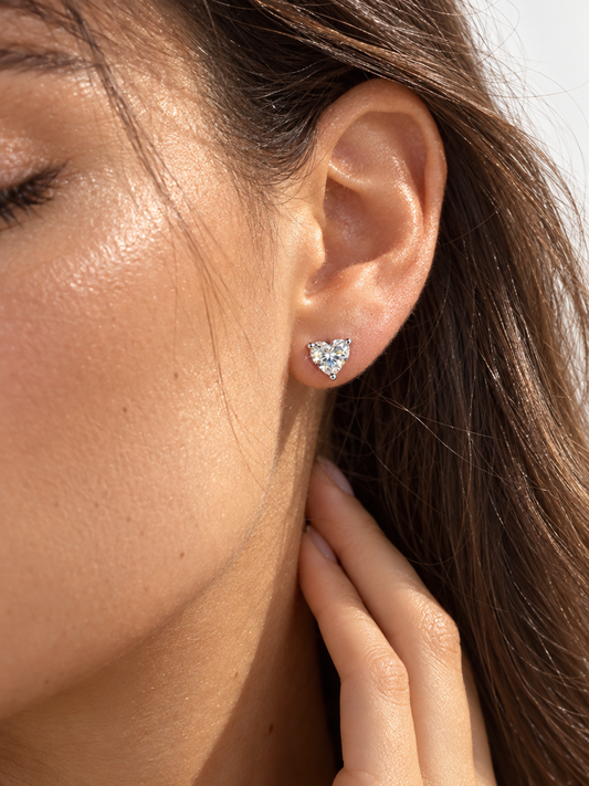 Heart Solitaire Studs