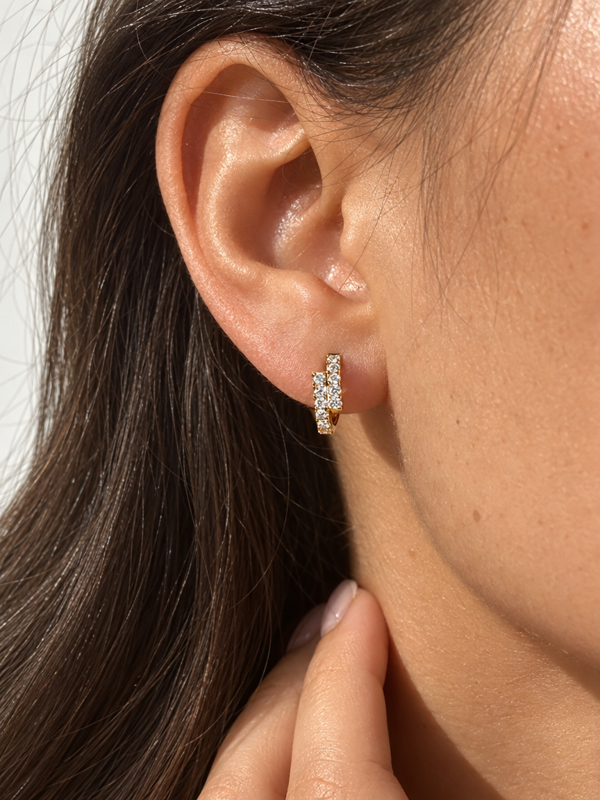Parallel Pavé Hoops