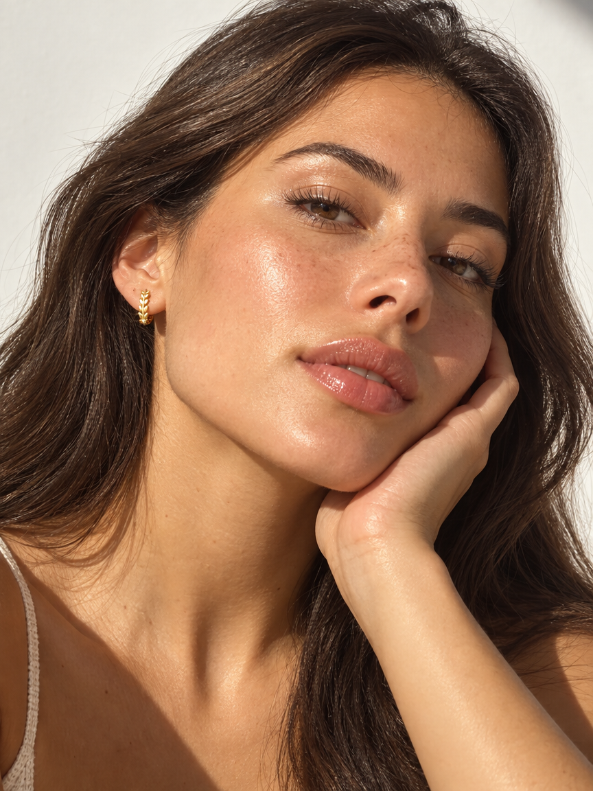 Leaf Huggie Hoops