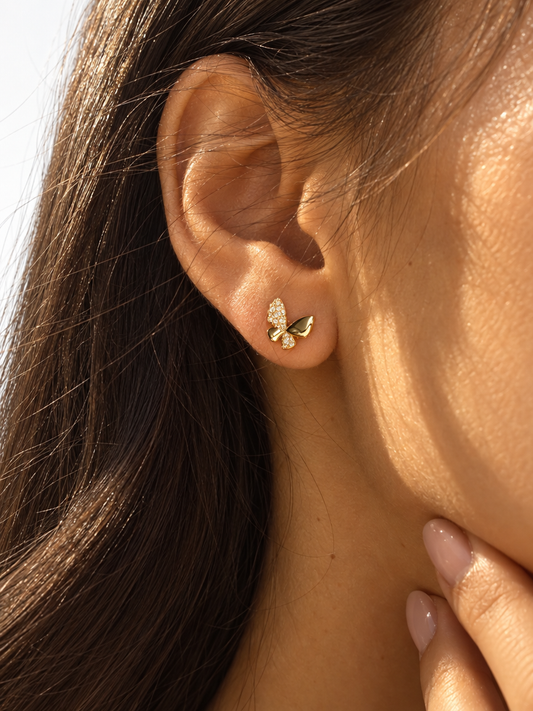 Butterfly Zircon Stud Earrings