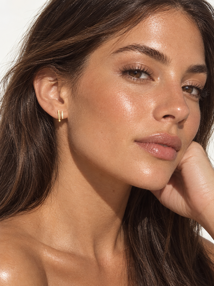 Double Marquise Stud Earrings