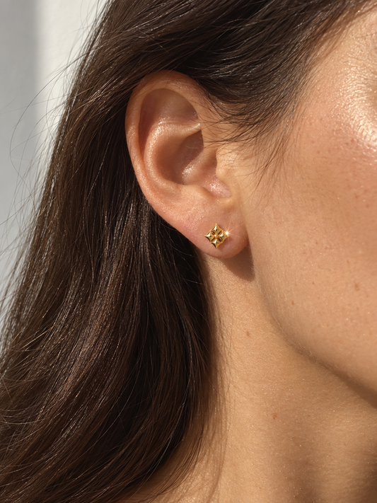 Geometric Star Stud Earrings