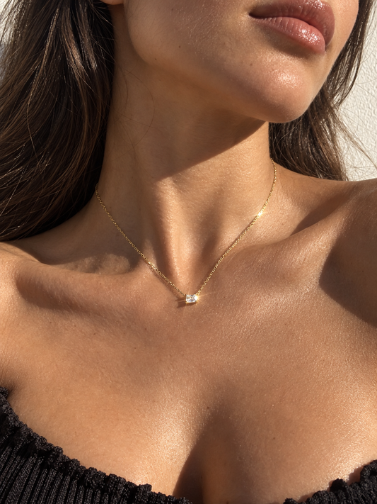 Step-Cut Solitaire Necklace