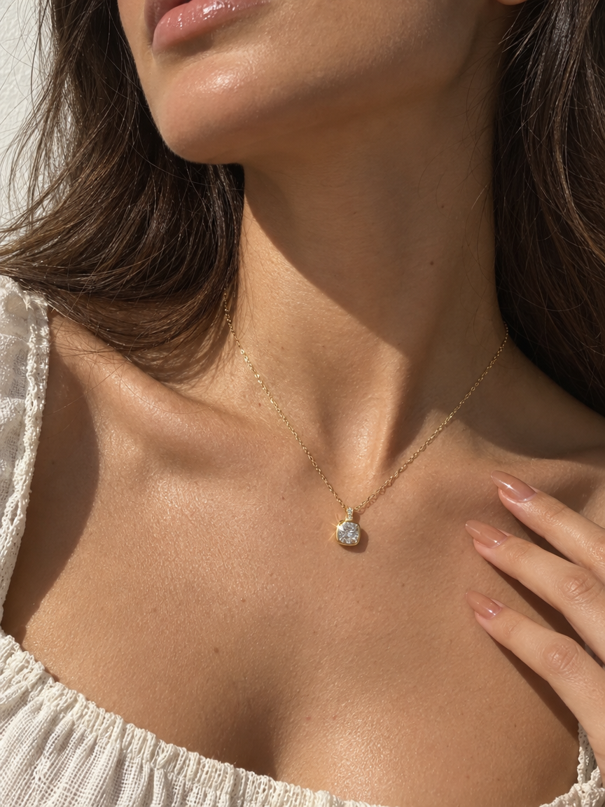 Framed Solitaire Necklace