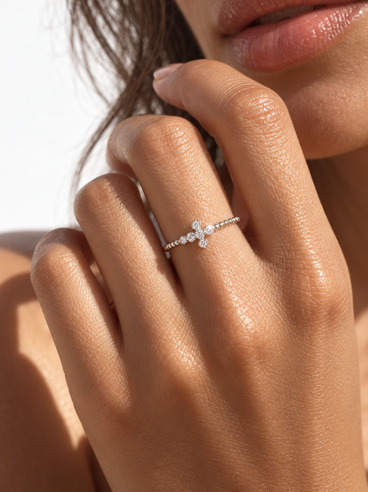Bezel Cross Ring