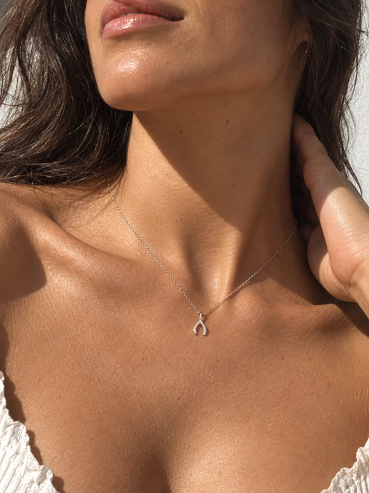 Pavé Wishbone Necklace