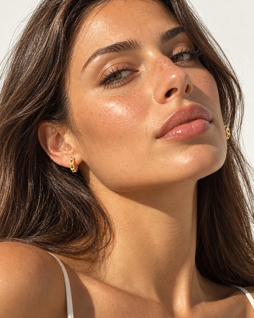 Chain Link Hoop Earrings