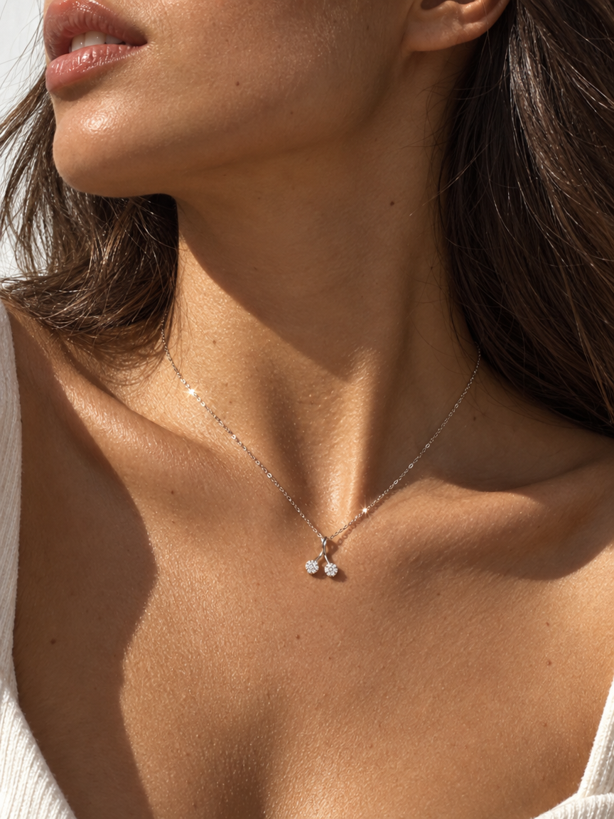 Cherry Rhinestone Necklace