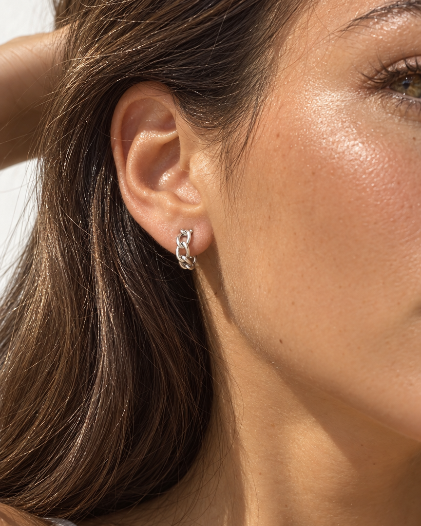 Chain Link Hoop Earrings