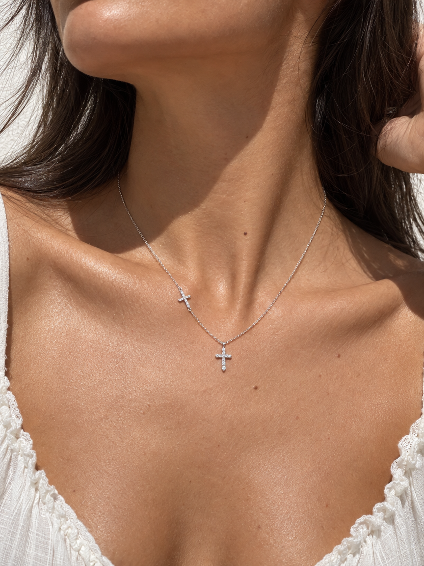 Twin Cross Necklace