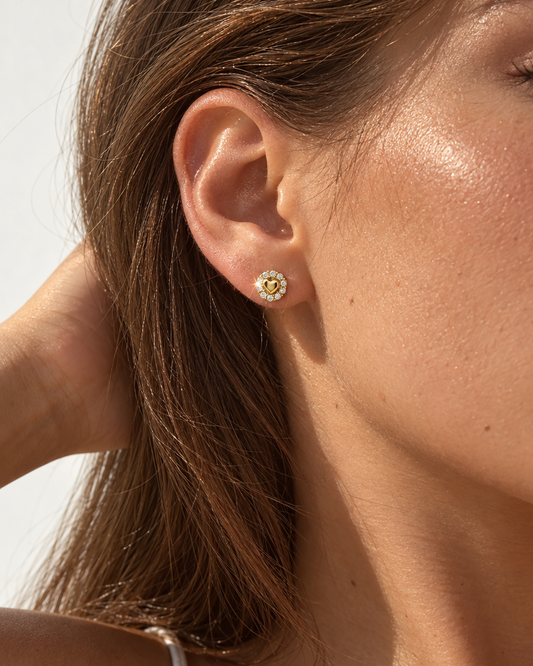 Heart Halo Studs