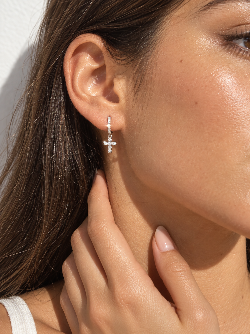 Pavé Cross Drops