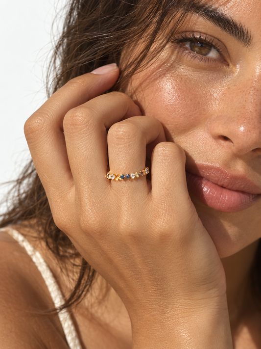 Multicolour Crystal Ring