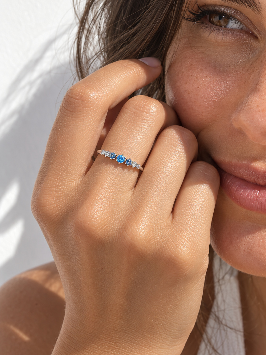 Blue Zircon Ring