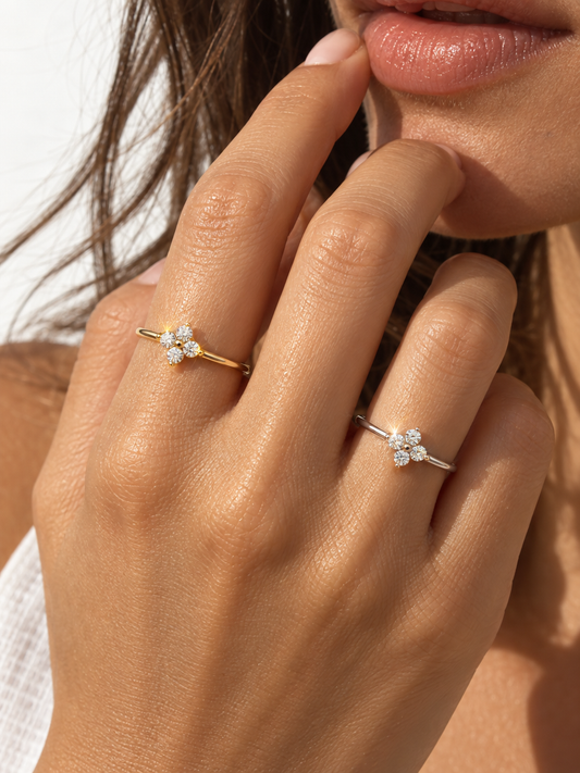 Lucky Clover Zircon Ring