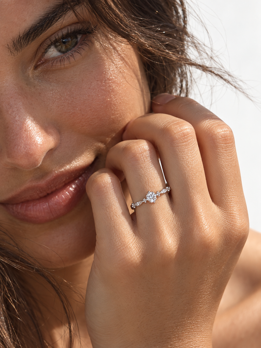 Zircon Solitaire Open Ring