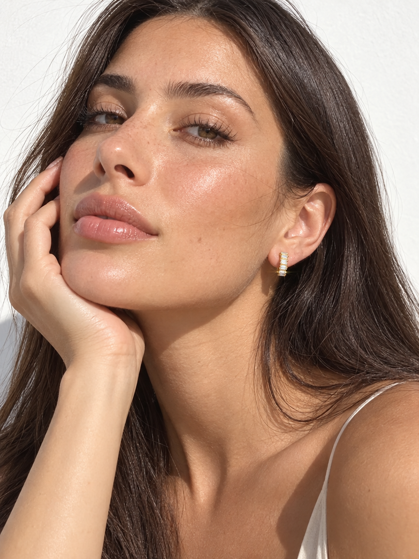 Baguette Hoop Earrings