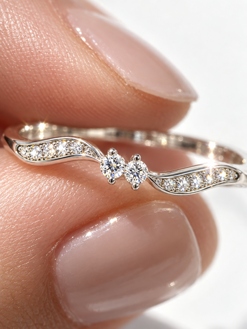 Twin Pavé Ring