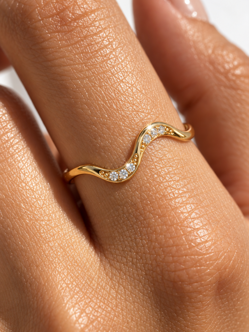 Wave Pavé Ring