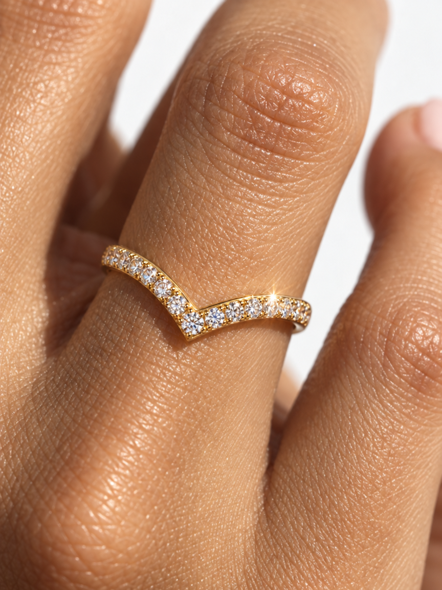 Wishbone Pavé Ring