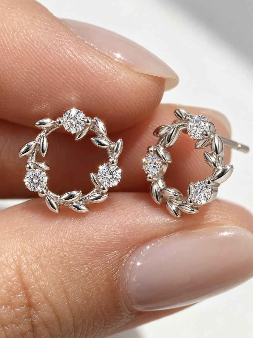 Laurel Wreaths Studs