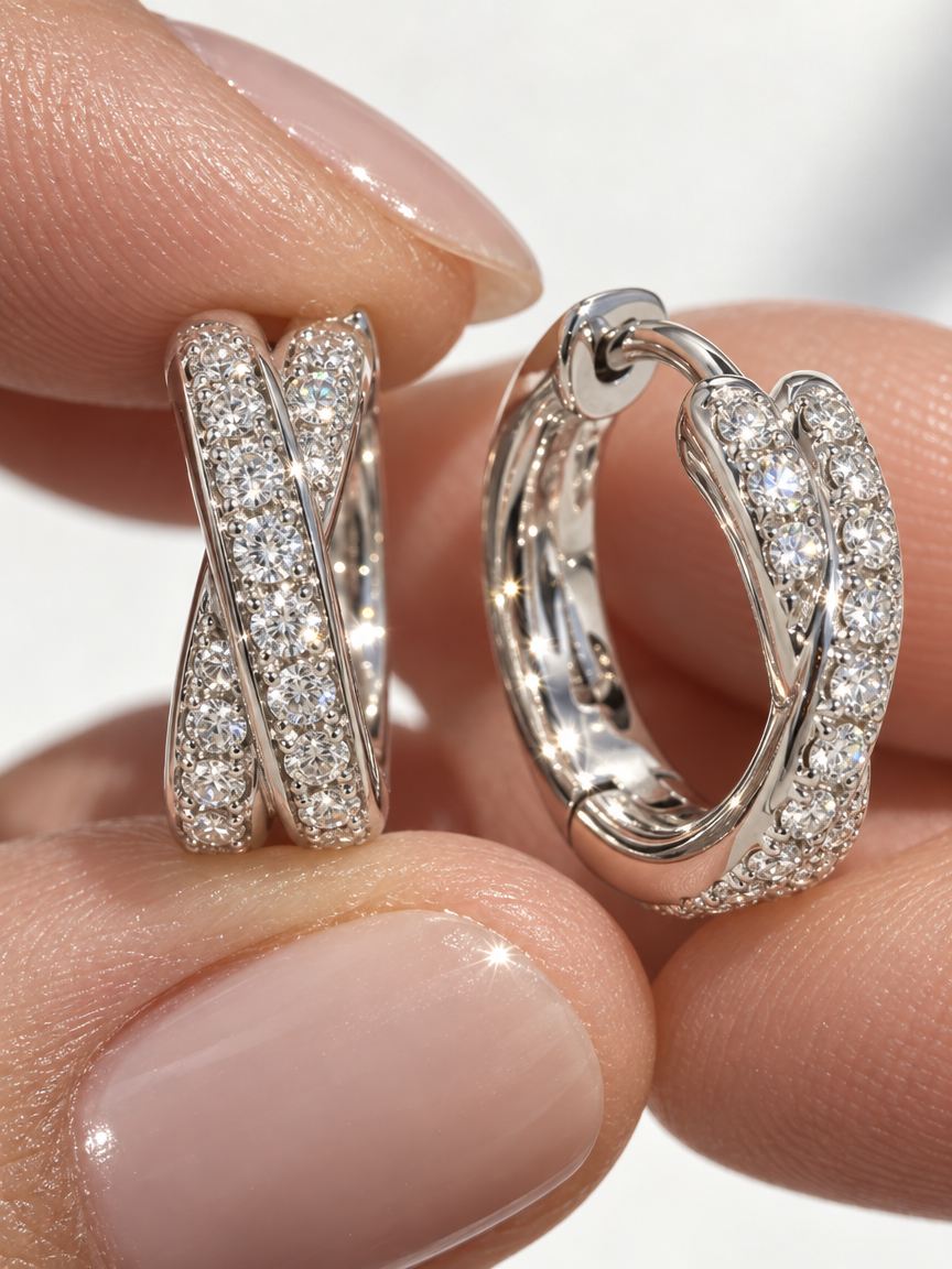 Crossover Zircon Hoops