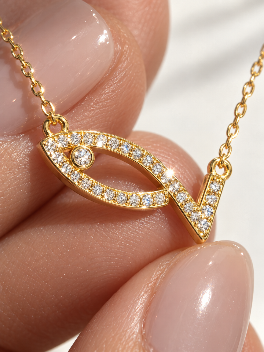 Pavé Fish Pendant Necklace
