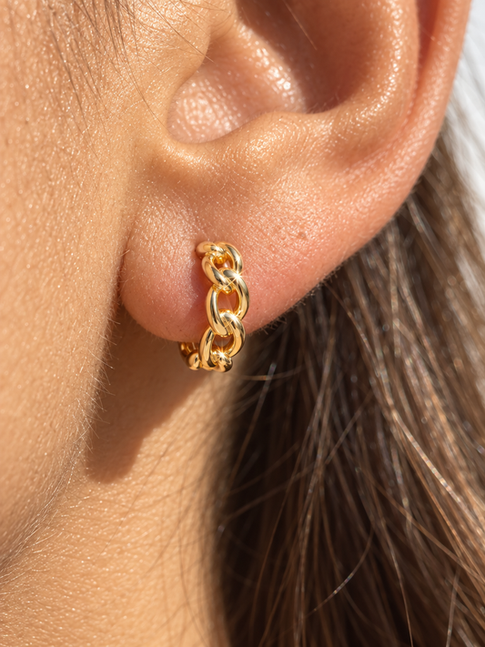 Chain Link Hoop Earrings