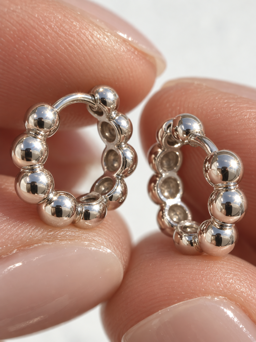 Bubble Huggie Hoops