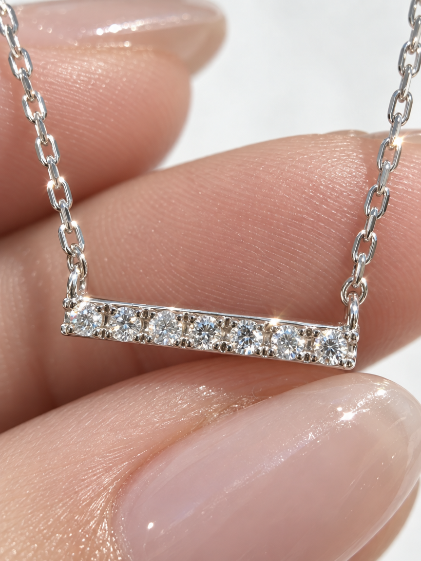 Horizontal Pavé Bar Necklace