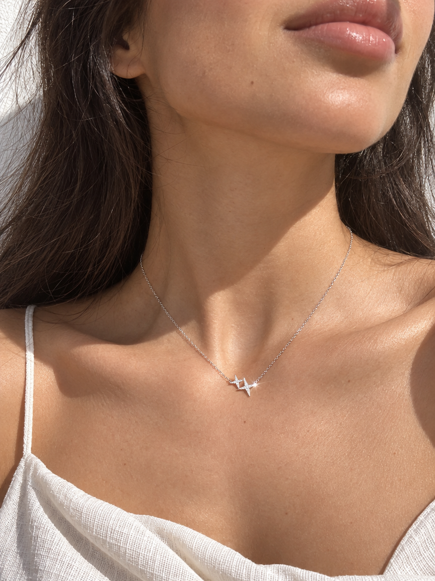 Twin Star Necklace