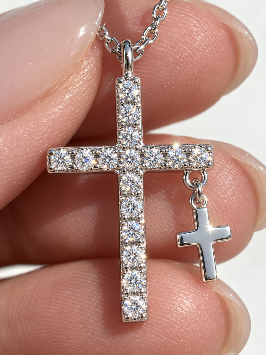 Accent Cross Pavé Necklace