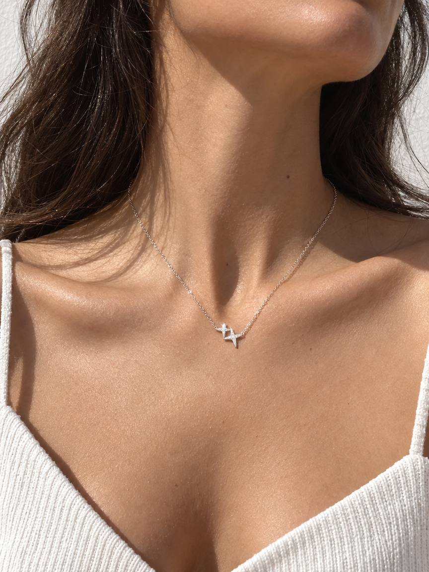 Twin Star Necklace