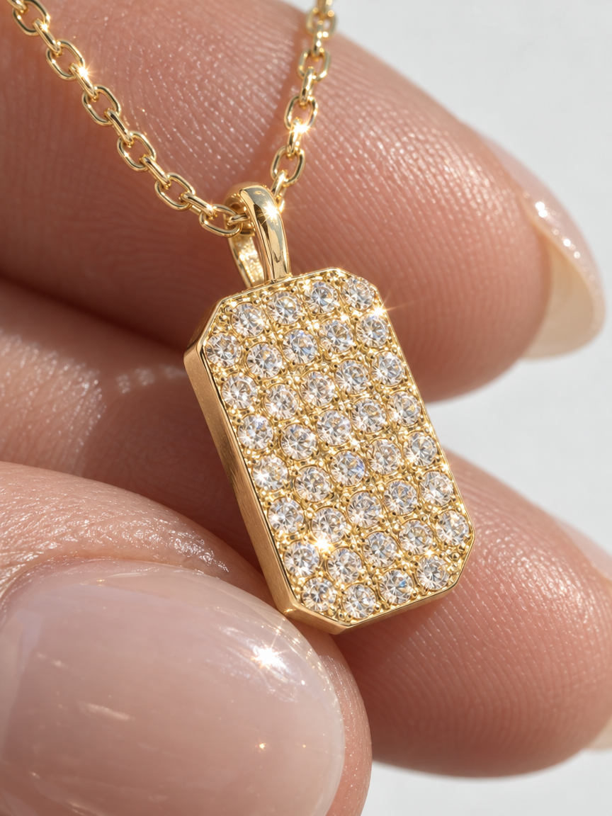 Pavé Tag Necklace