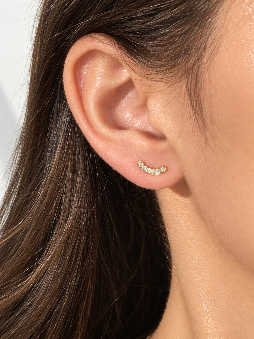 Pavé Smile Studs