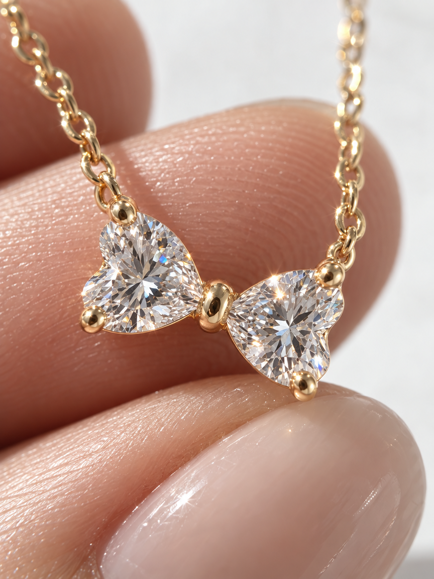 Heart Bowtie Necklace