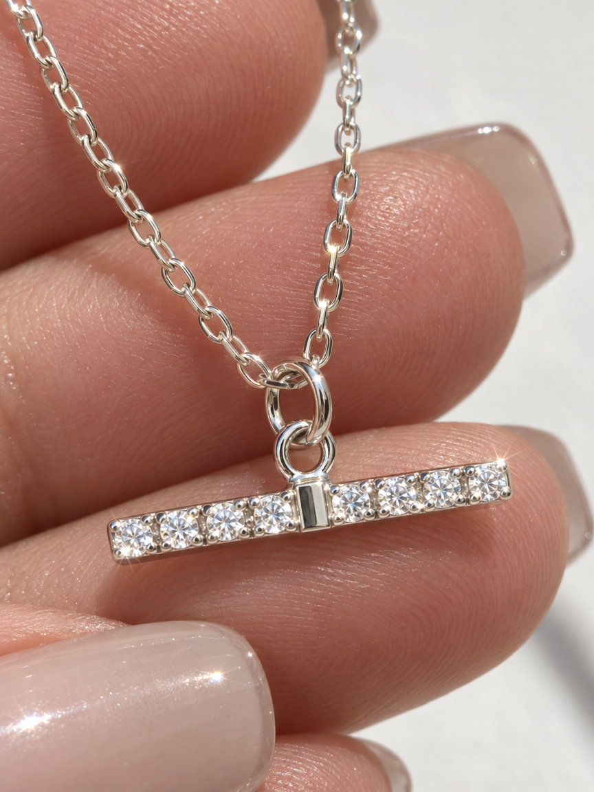 Pavé Bar Necklace