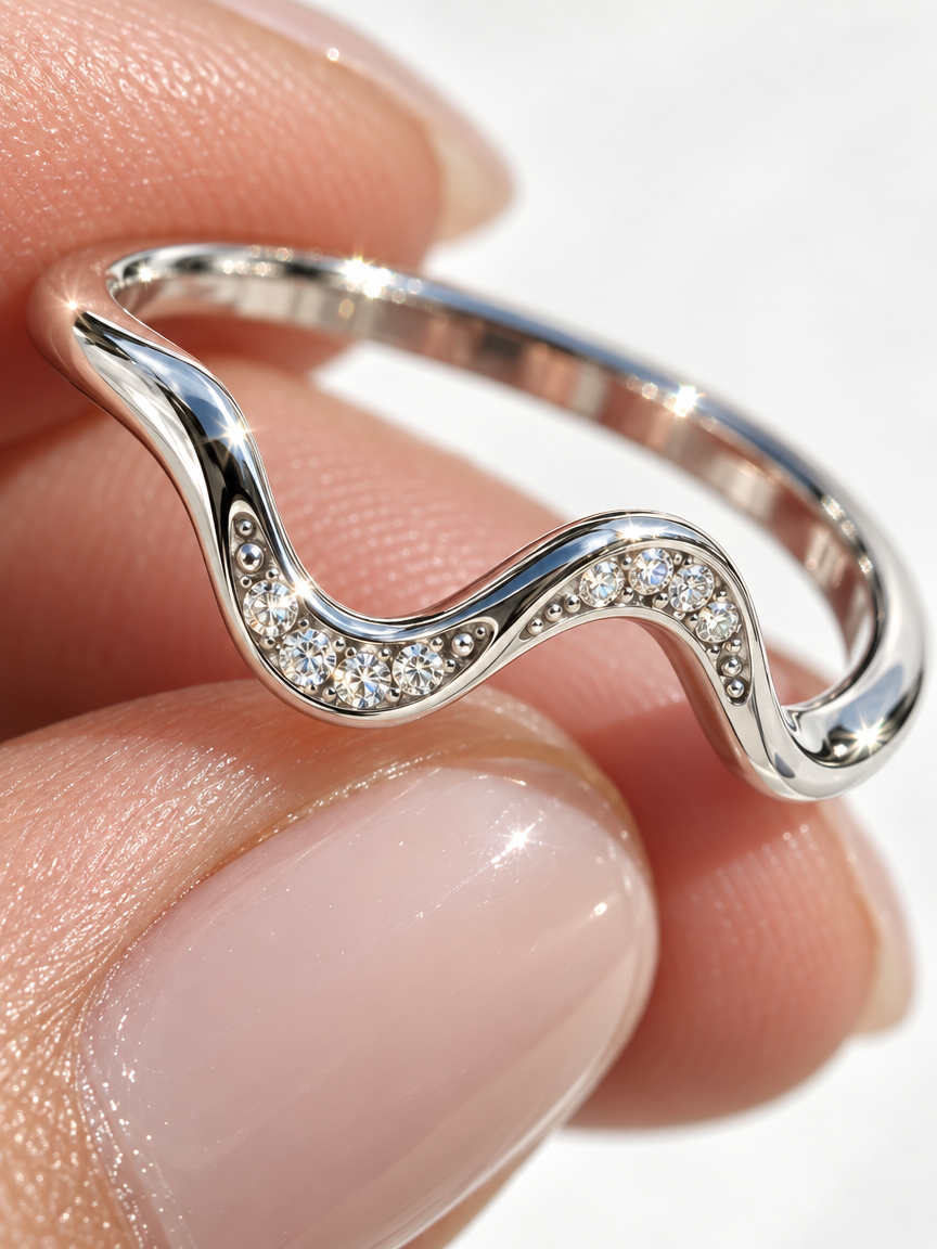 Wave Pavé Ring