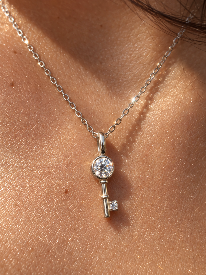 Sparkle Key Pendant Necklace