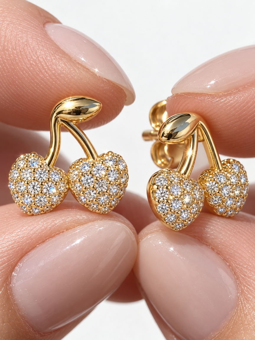 Sparkling Cherry Studs