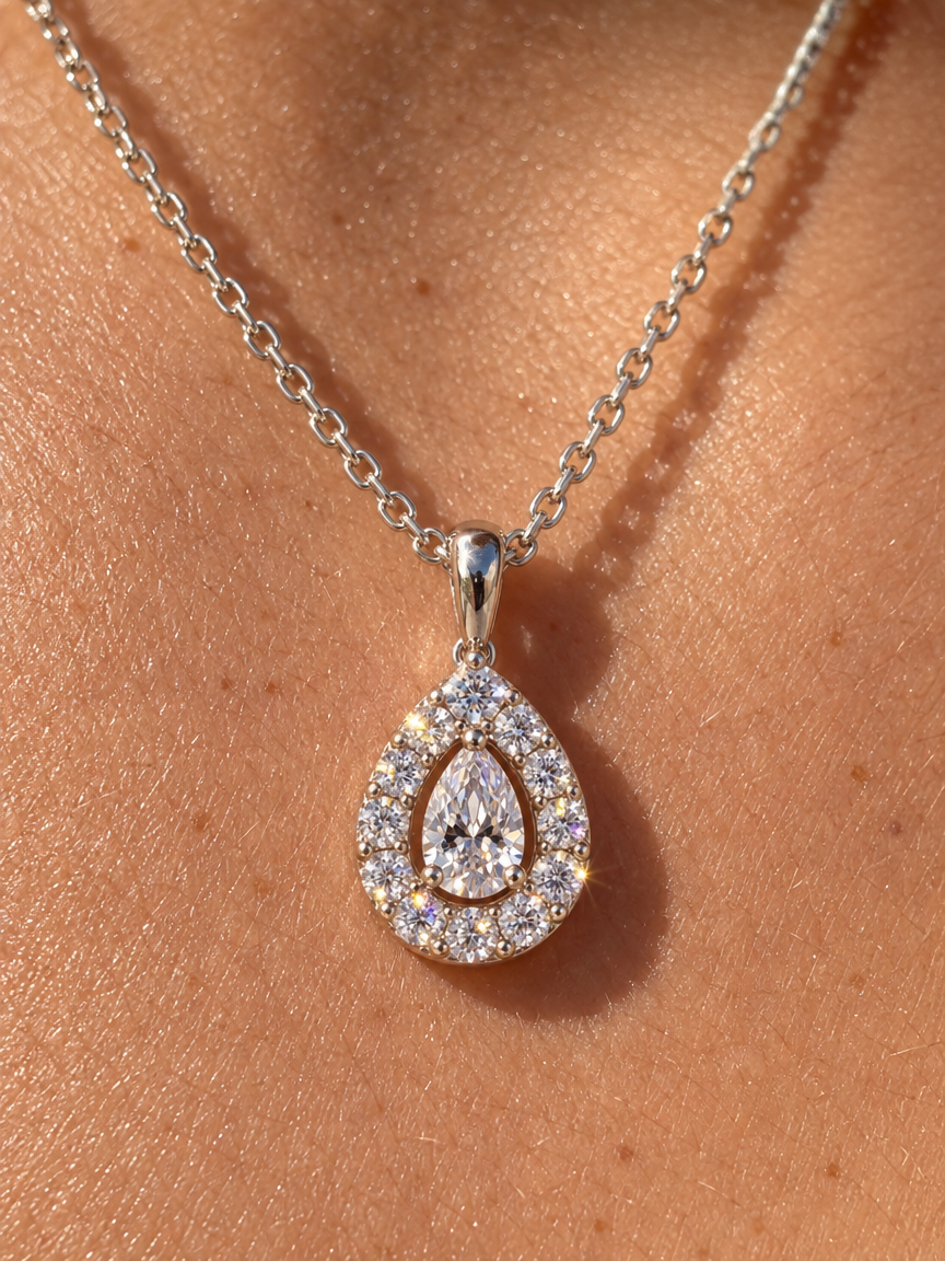 Pavé Waterdrop Pendant Necklace