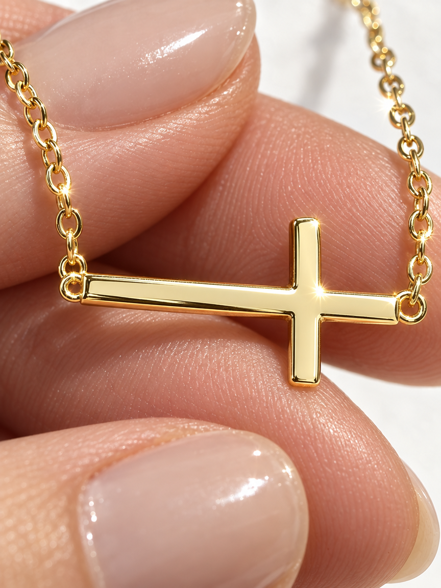 Horizontal Cross Necklace