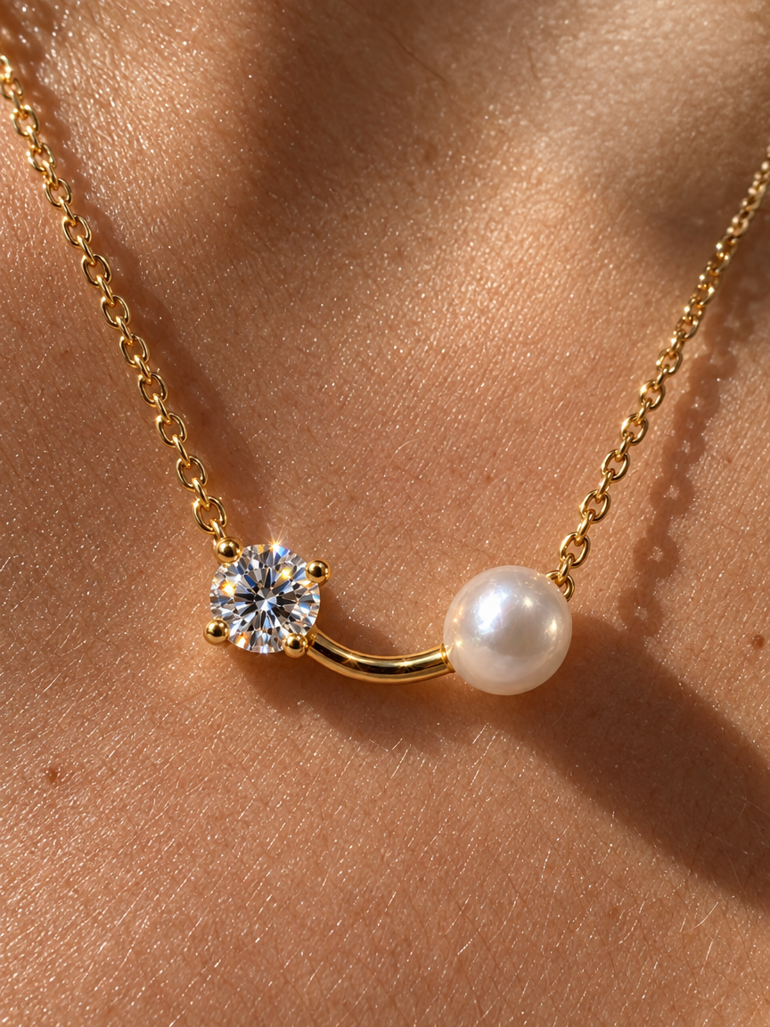 Pearl & Zirconia Accent Necklace