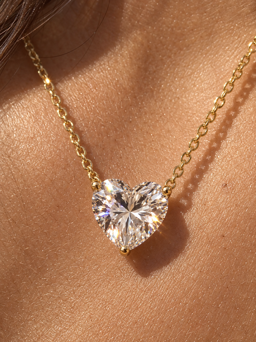 Heart Solitaire Pendant Necklace