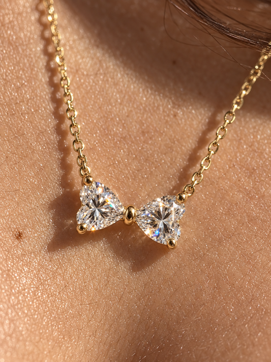 Heart Bowtie Necklace