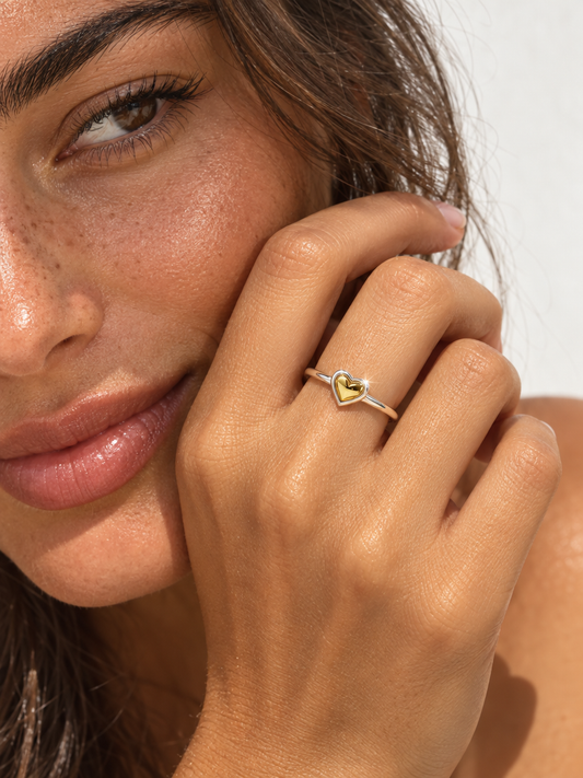 Two-Tone Heart Ring